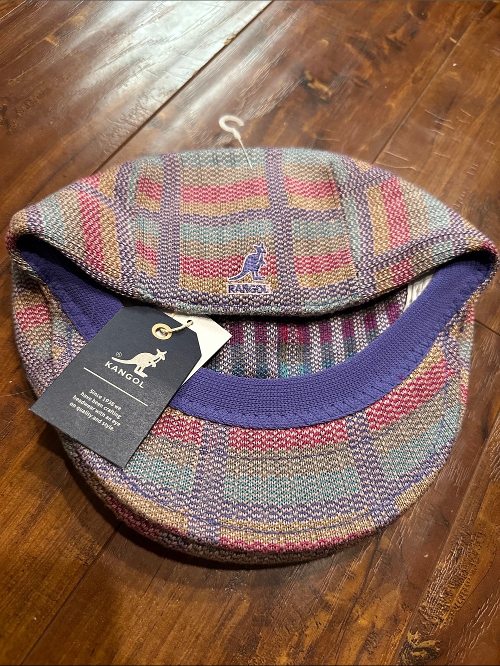 Kangol Kids Box Plaid 504 Cap KL NWT Multicolor Flat Cap NEW Kids Large